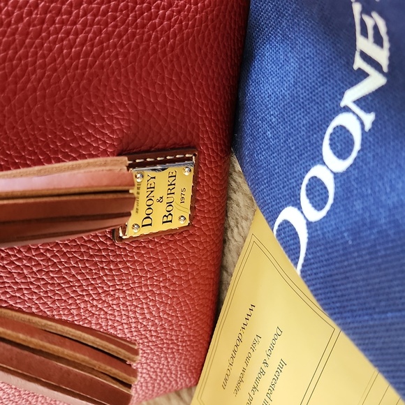 NWT Dooney & Bourke Red Pebbled Leather Aimee Drawstring Crossbody Bag ❤️ - Picture 15 of 16